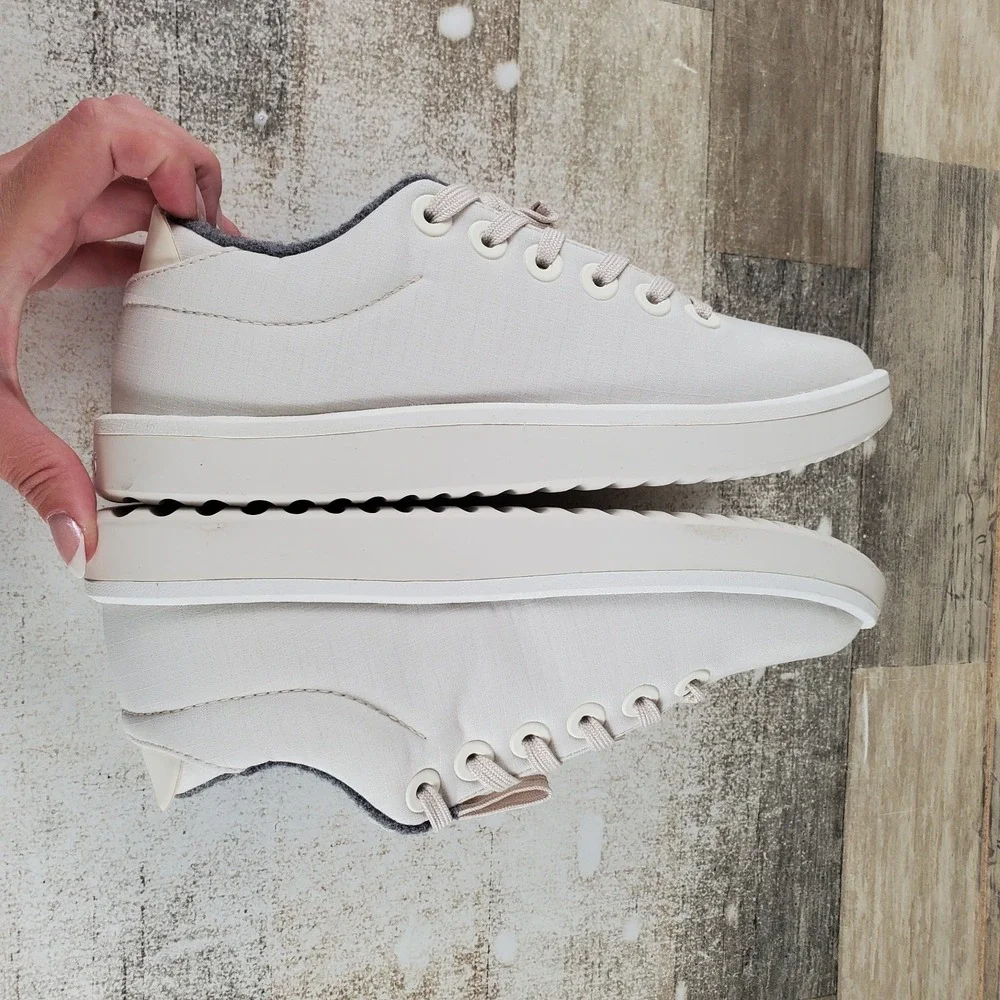 Allbirds Wool Piper Woven Womens Shoes Sz 8 Natural White Lace Up Sneakers